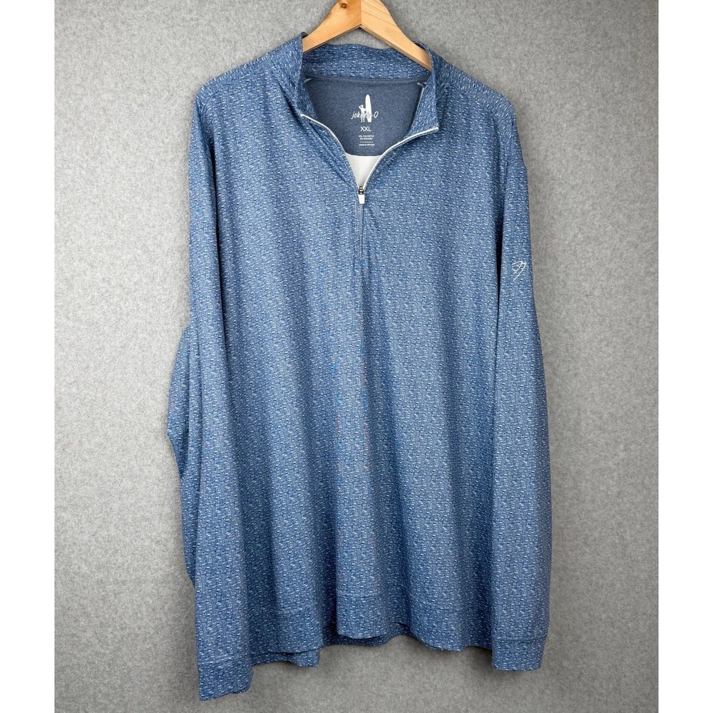 Johnnie-O Brunswick Lake Blue 1/4 Zip Pullover Shirt XXL Performance
